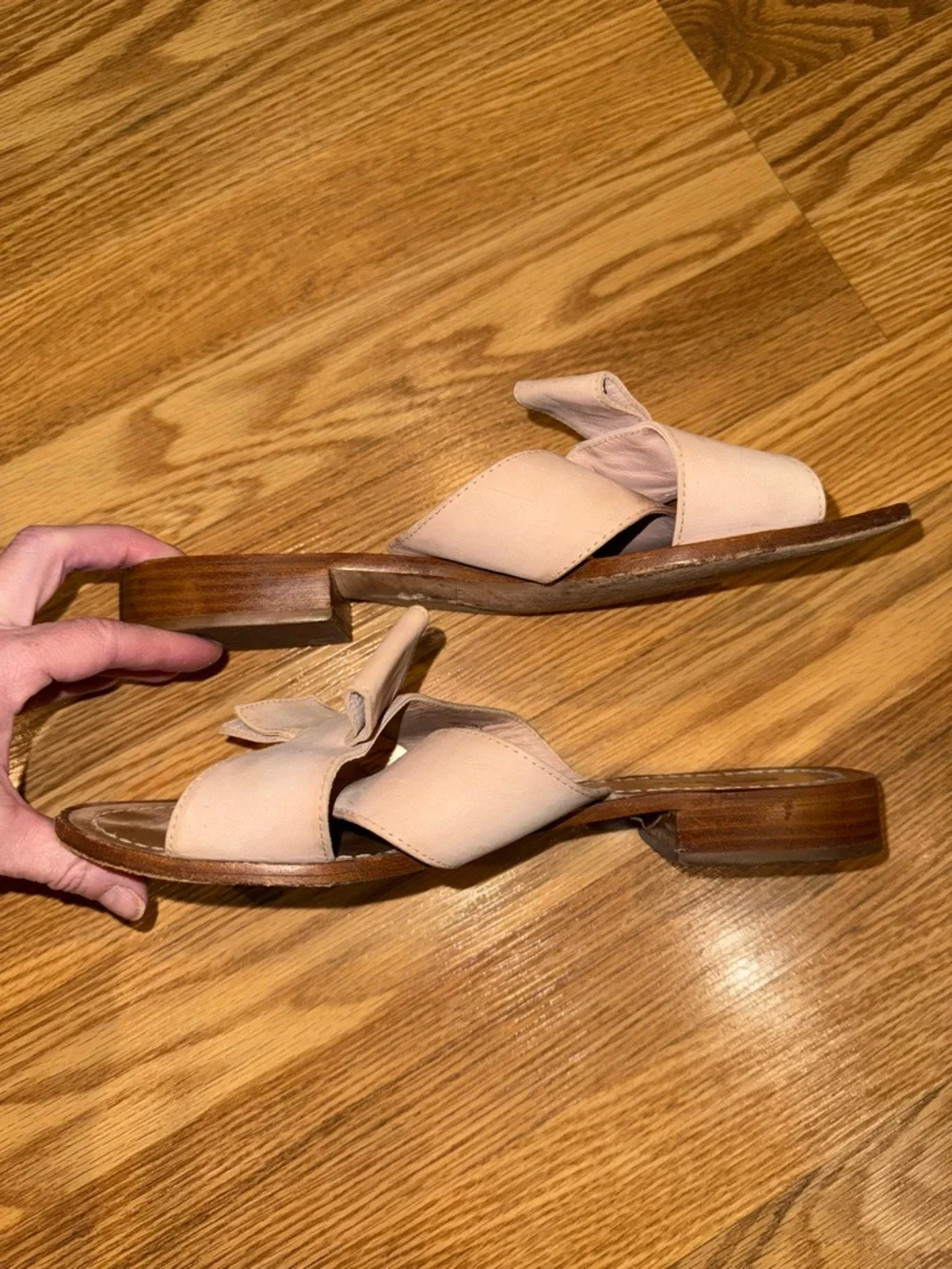 kate spade‎ Blush Leather Crossover Slide Sandals 10 M